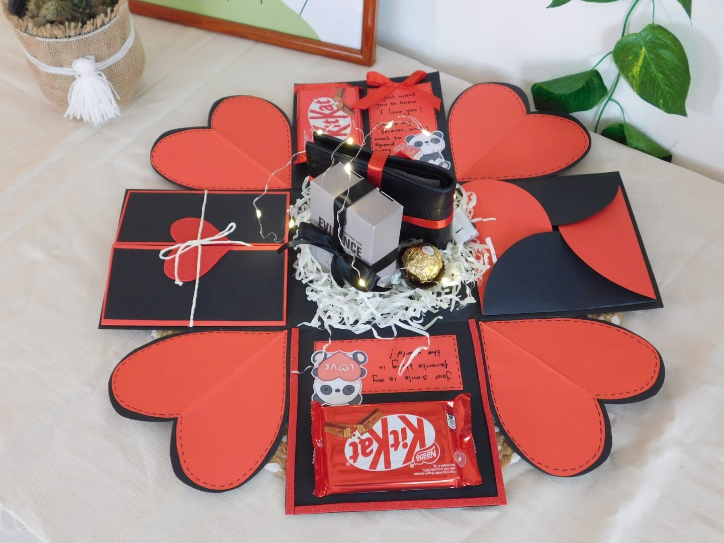 Personalised Explosion Gift Box (Black & Red Edition)