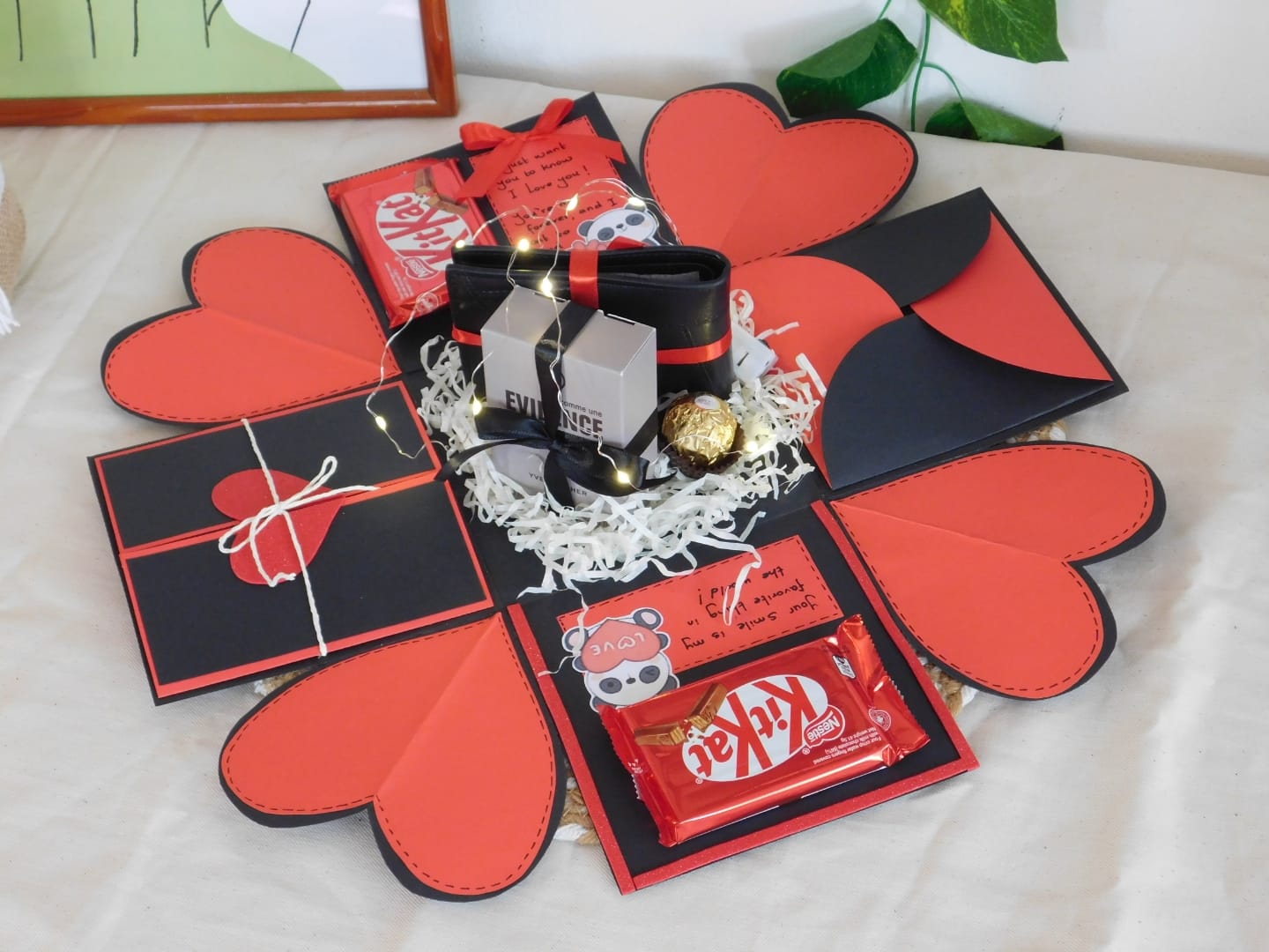 Personalised Explosion Gift Box (Black & Red Edition)